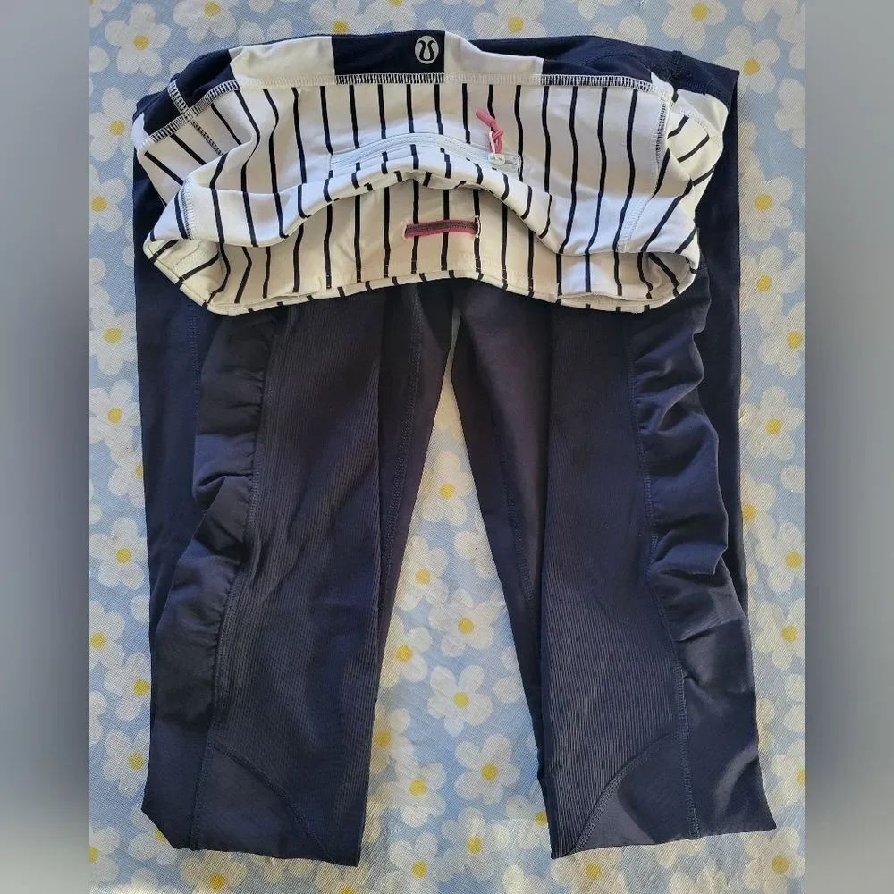 Size 6 Bundle Leggings ✨️ Lululemon Run Spirit Tight II Indigo & TNA 9" Rise
